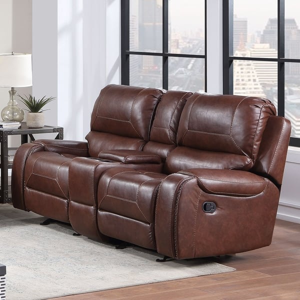 Copper Grove Karlee Faux Leather Glider Recliner Loveseat Bed Bath