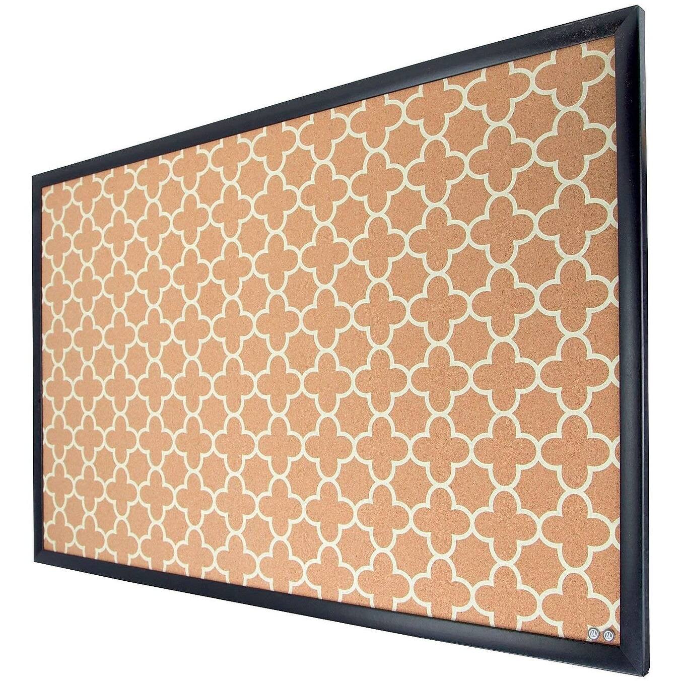 Cork Bulletin Board, 35 X 23 Inches, Black Wood Frame, Fashion Design