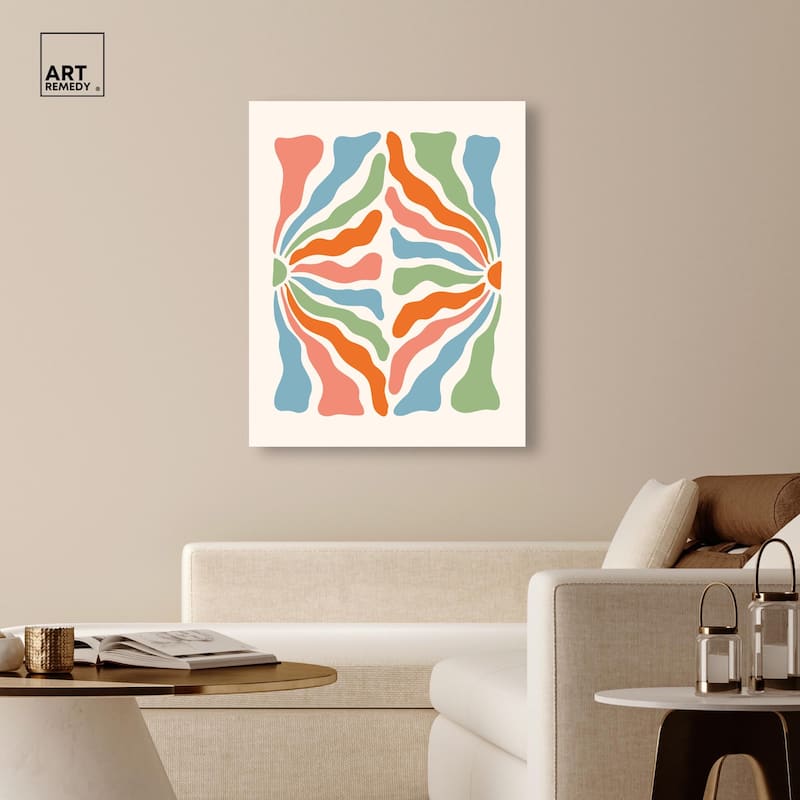 Abstract Floral Streamers Canvas by Art Remedy, Gallery Wrapped