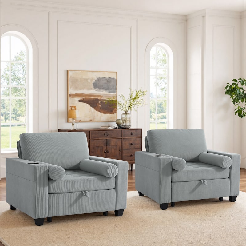 3-in-1 Adjustable Sleeper Sofa Bed Convertible Chair for Living Room