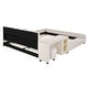 preview thumbnail 25 of 95, Velvet Grounded Bed Mother & Child Bed Platform Slat Bed Frame with Little Round Stool and Bedside Desk for Growing Child