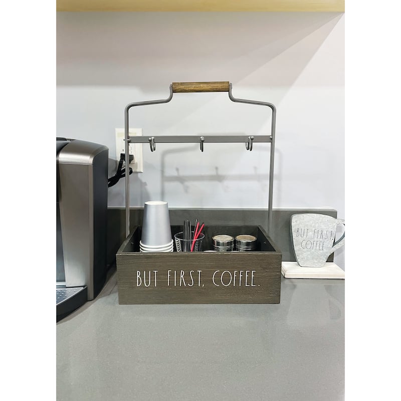 Rae Dunn Mug Holder Caddy - BUT FIRST COFFEE