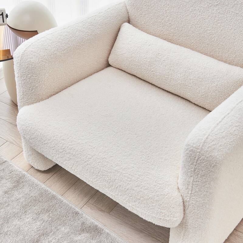 34"Lamb Fleece Fabric Sofa Chair