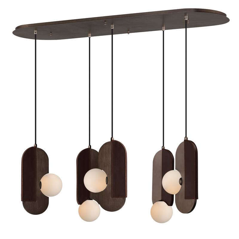 Studio M SM24605 Stitched 5 Light 48" Wide LED Linear Chandelier by - Brushed Bronze