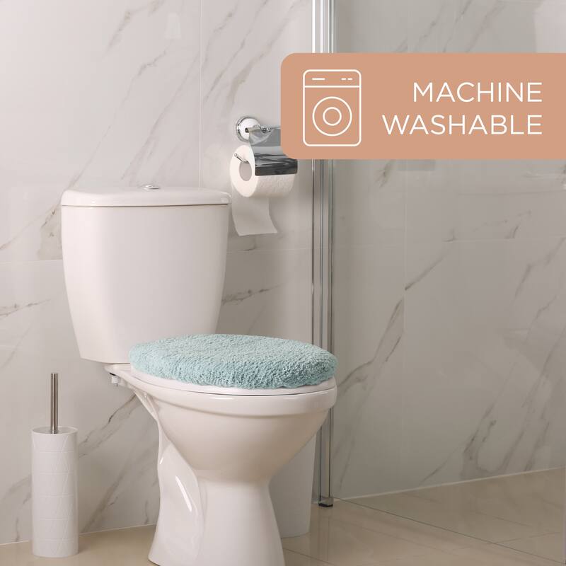 TOWN & COUNTRY EVERYDAY Ultra Plush Solid Tufted Toilet Lid Cover, Soft and Absorbent, Non-Slip Cover, Machine Washable
