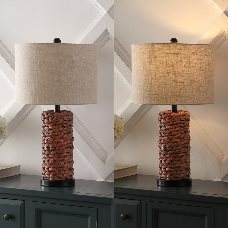 Enzo 25" Coastal Water Hyacinth LED Table Lamp, (Set of 2), by JONATHAN Y