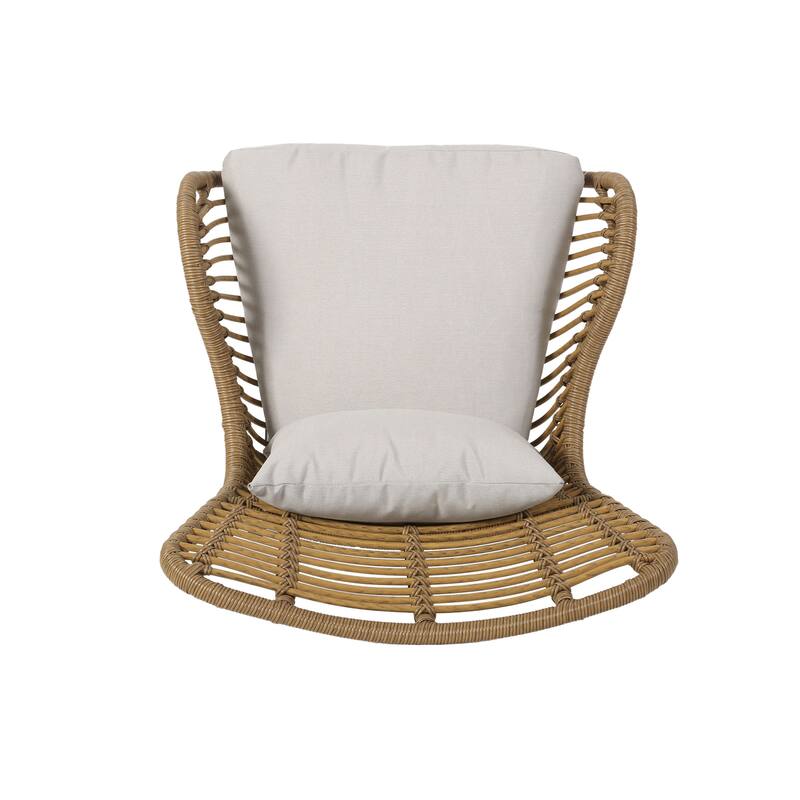Wicker Patio Chair with Cushions (Set of 2)