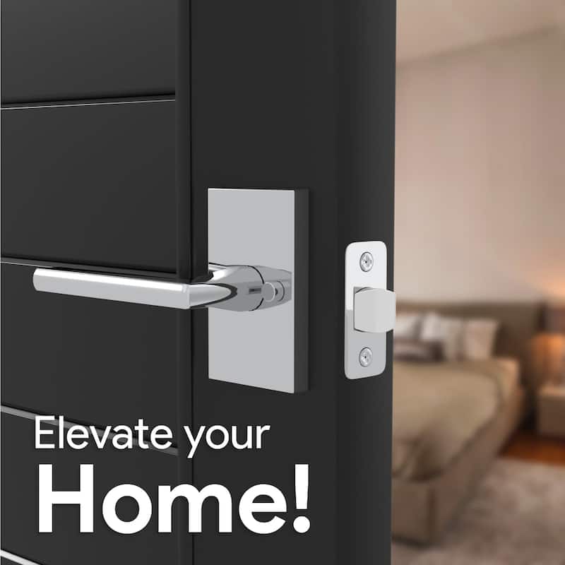 Mega Handles - GLAMOR Flat Privacy Door Lever - Interior Locking Handle for Hallway, Closet and Bathroom I Keyless Door Lock