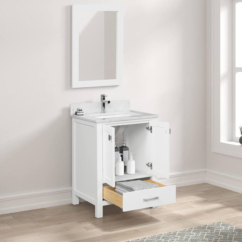 Blossom Geneva 24" Solid Wood Bathroom Vanity with Marble Top