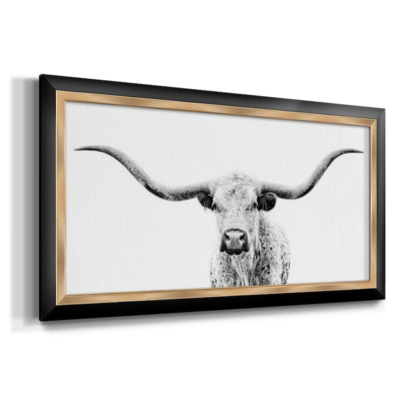 Longhorn Gaze Premium Framed Canvas- Ready to Hang