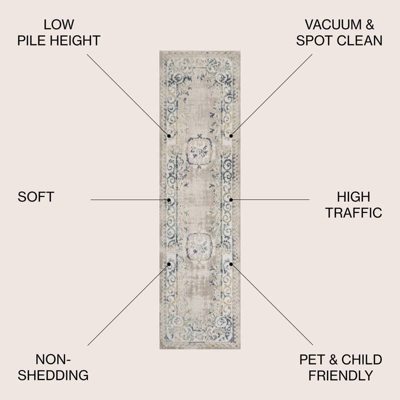 JONATHAN Y Amir Cottage Medallion Area Rug