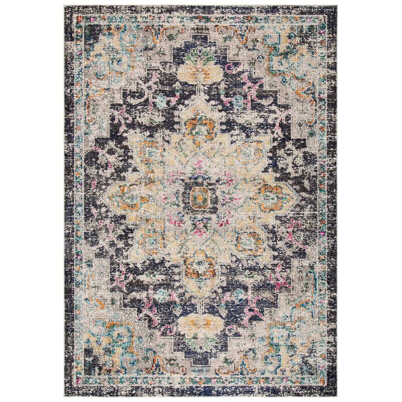SAFAVIEH Madison Diederike Boho Medallion Distressed Rug - 2'2" x 4' - Black/Gold