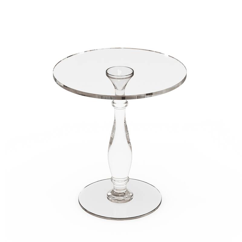 Acrylic Side Table 18" Round Clear Acrylic Sofa Table Accent End Table for Small Spaces