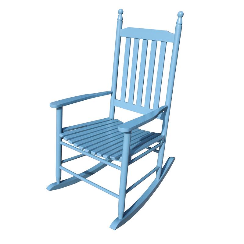 Comfortable Porch Rocking Chair Outdoor, Acacia Wooden Rocker Chair with Seat and Back Cushion, Armrests