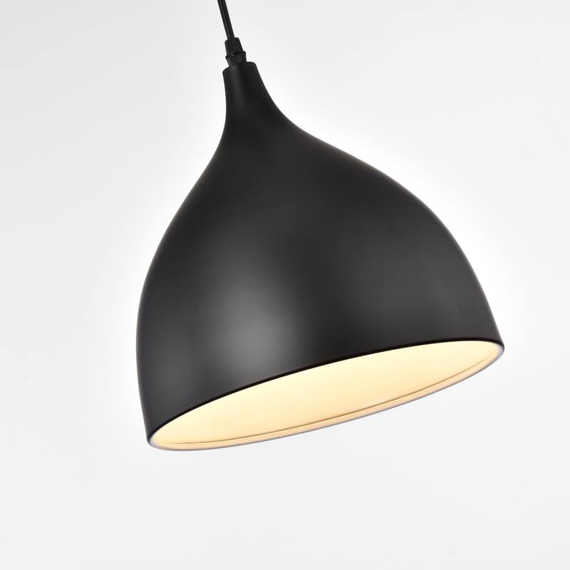 1-light Textured Black Hanging Pendant