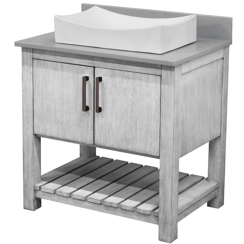 Miseno MV-30SG-NOBV-280-324C-MIR 30" Free Standing Single Basin Vanity