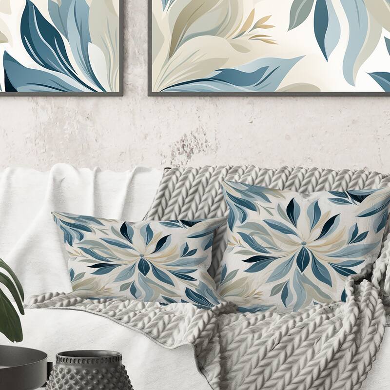 Designart "Tranquil Patterns II" Floral Printed Throw Pillow