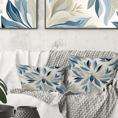 Designart "Tranquil Patterns II" Floral Printed Throw Pillow