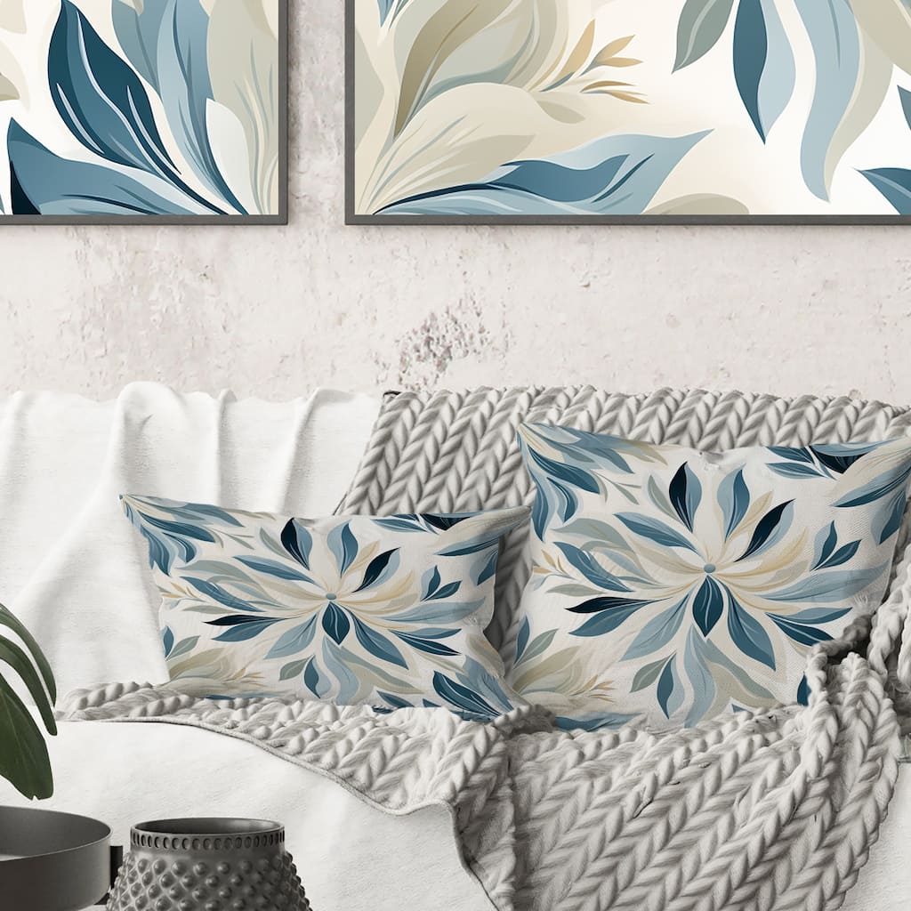 Designart "Tranquil Patterns II" Floral Printed Throw Pillow