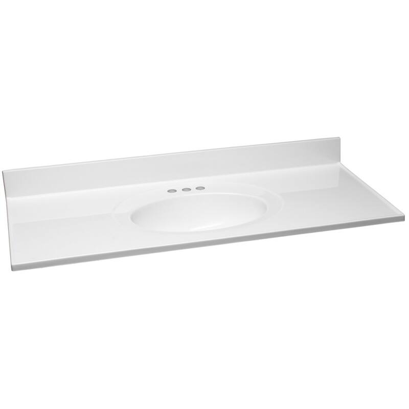 Design House Cultured Marble Vanity Top 49-Inch Single Bowl Sink