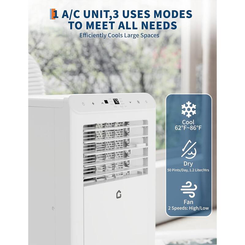 Portable Air Conditioners 10000 BTU, Energy Efficient 3-in-1 Portable AC Unit with Remote Control
