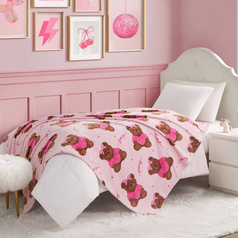 Juicy Couture 50"x70" Plush Kids Throw Blankets