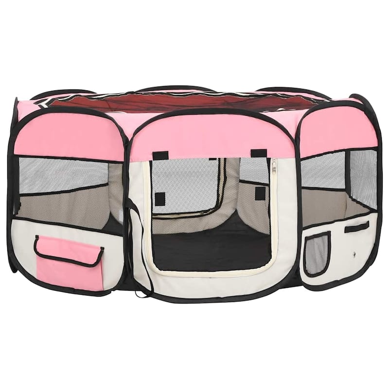 vidaXL Foldable Dog Playpen with Carrying Bag Dog Kennel Puppy Run Playpen