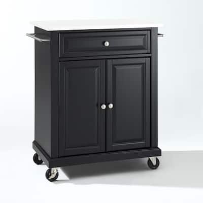 Kitchen Island Cart Mobile Kitchen Storage Island Granite Top Kitchen Cart with Shelves