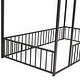 preview thumbnail 7 of 8, Black Twin Size Metal House Bed Frame with Fence and Roof for Kids, Teens, Girls, Boys