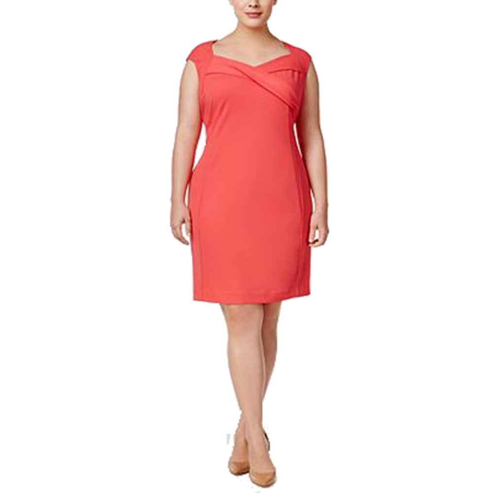 Calvin klein plus size red hot sale dress