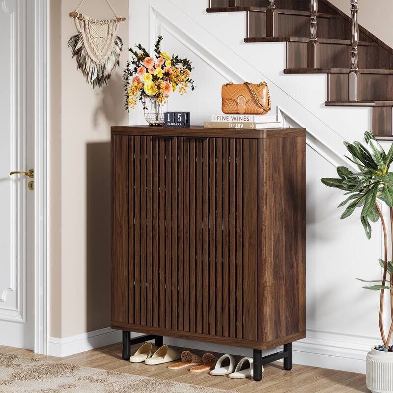 Large Modern Shoe Storage Cabinet with Adjustable Shelves