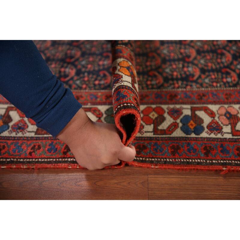 Pre-1900 Antique Malayer Persian Runner Rug Hand-Knotted Wool Carpet - 3'6"x 16'1"