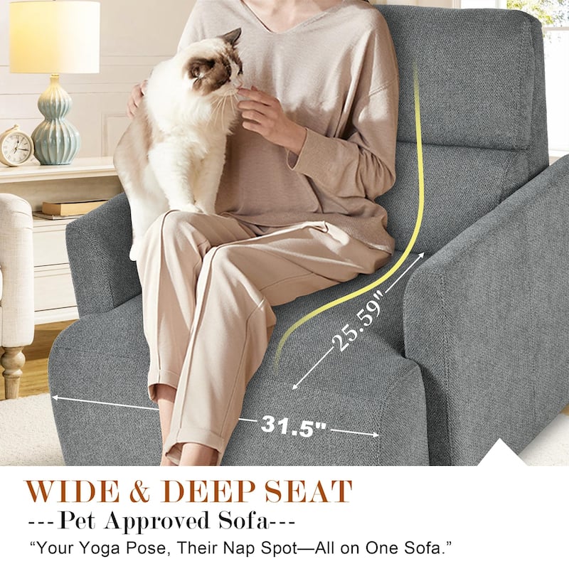 GDFStudio - Oversized 35" Accent Chair with Storage Ottoman