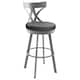 Option Charcoal Black-Brown Faux Leather/GlossyGrey Metal