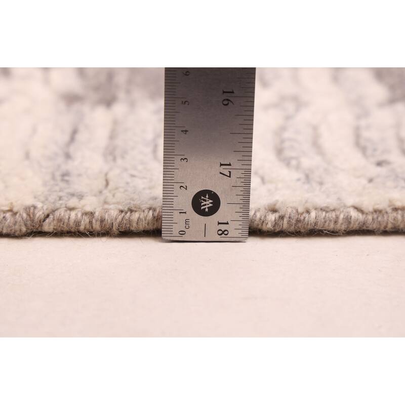 ECARPETGALLERY Hand Loomed Elysian Dark Grey Wool Rug - 9'1 x 11'10