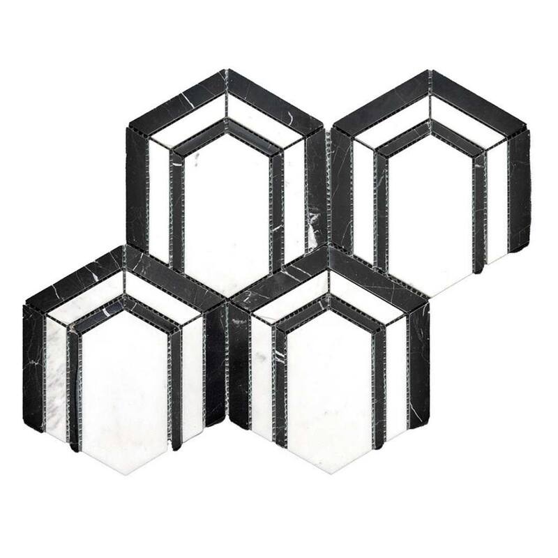 The Tile Life Argos Peak 12x14 Hexagon Marble Floor, Wall & Backsplash Tile