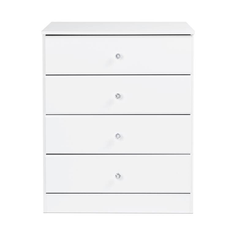 Prepac Astrid 4 Drawer Dresser for Bedroom, Chest of Drawers, Bedroom Furniture, Clothes Storage and Organizer