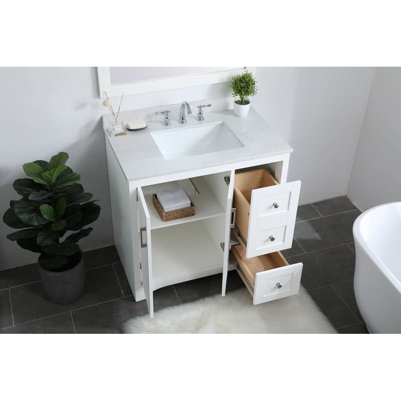 Elegant Lighting VF17036 Moore 36" Free Standing Single Basin Vanity