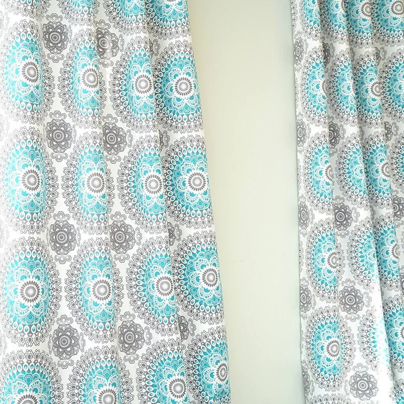 DriftAway Bella Medallion Printed Room Darkening Grommet Window Curtain Panel Pair