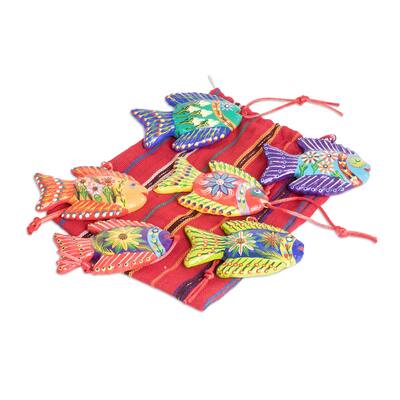 Novica Handmade Marine Celebration Ceramic Ornaments (Set Of 6)