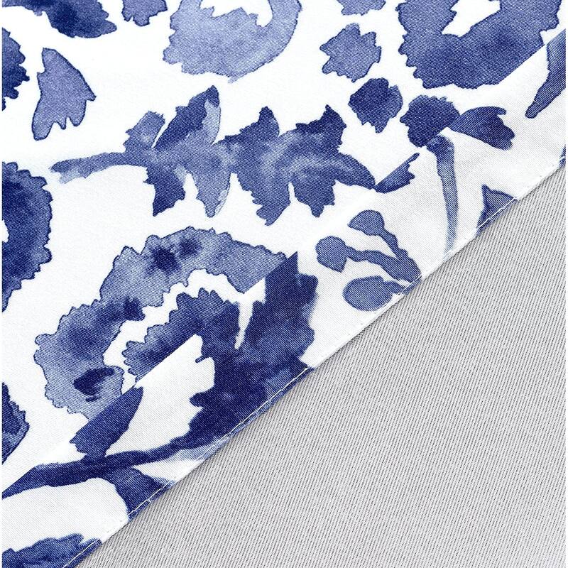 DriftAway Julia Watercolor Blooming Flower Floral Lined Thermal Insulated Window Curtain Valance - 52'' width x 14'' length