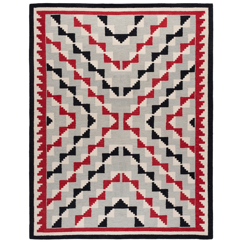 SAFAVIEH Handmade Kenya Ailbhe Wool Rug - 8' x 10' - Red/Black