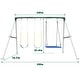 preview thumbnail 5 of 16, Hapfan 7.3ft Tall 600lb Heavy Duty Swing Set with 1 Platform Swing, 2 Belt Swings,A Frame Metal Swing Set
