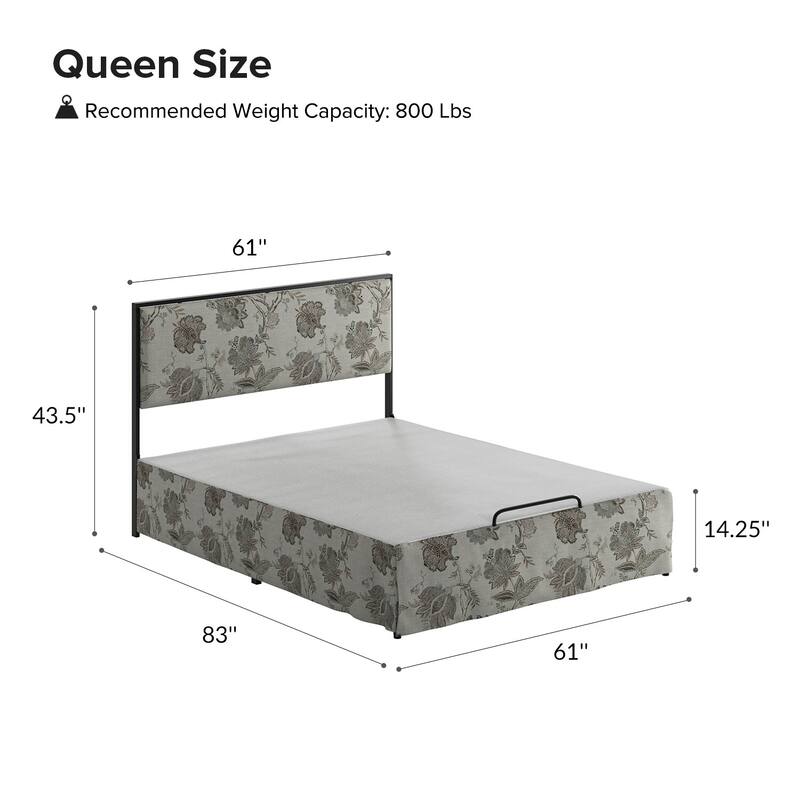Oliver Modern Washable Slipcover Bed Upholstered Metal by HULALA HOME