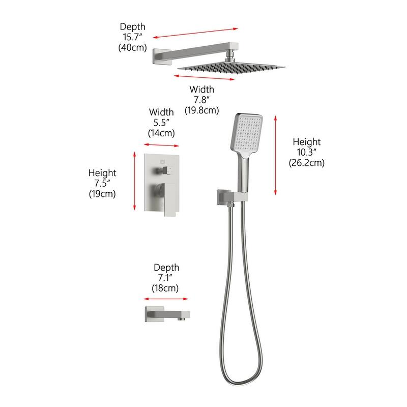Indigo Home Complete Shower and Tub Faucet with Rough-in Valve