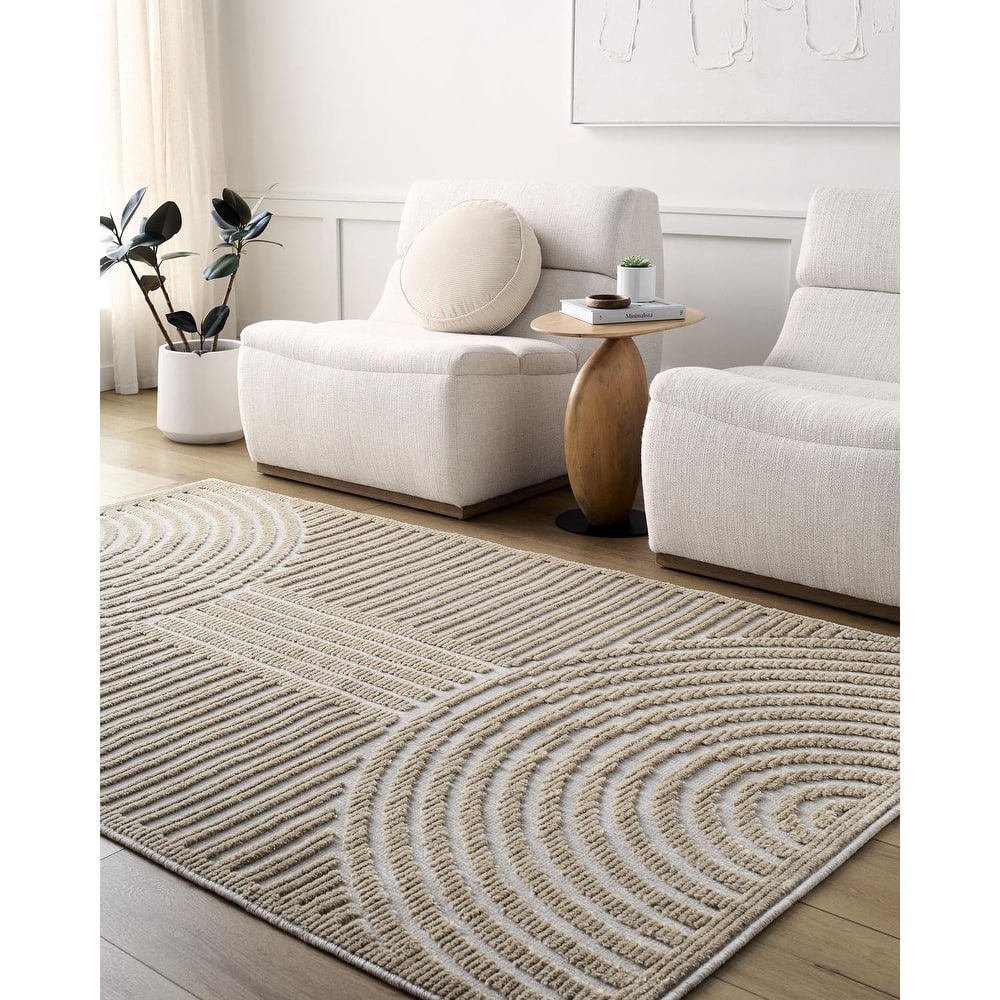 Livabliss Remi Mod Stripe Machine Washable Area Rug