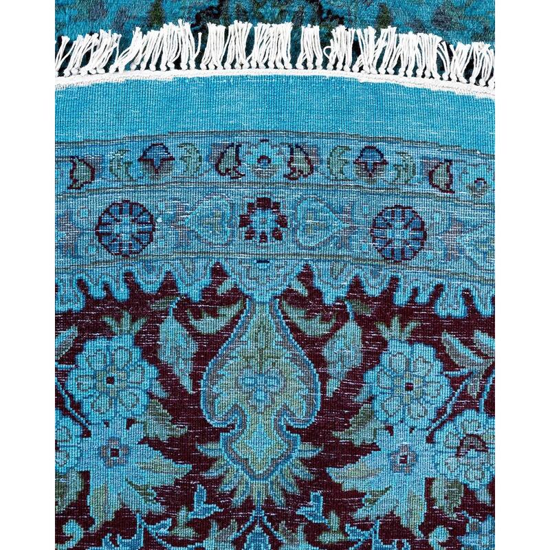 Fine Vibrance, One-of-a-Kind Hand-Knotted Area Rug - Blue, 8' 1" x 8' 2" - 8' 1" x 8' 2"
