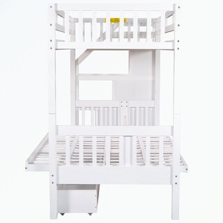 Twin over Full Bunk Bed with Two Drawers and Staircase - Bed Bath ...