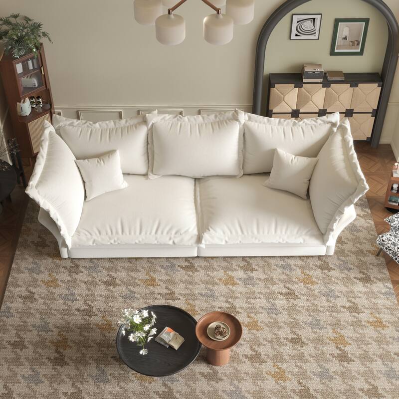90.55" Modern Deep Seat Sofa Couches with Multiple Large Soft Pillows