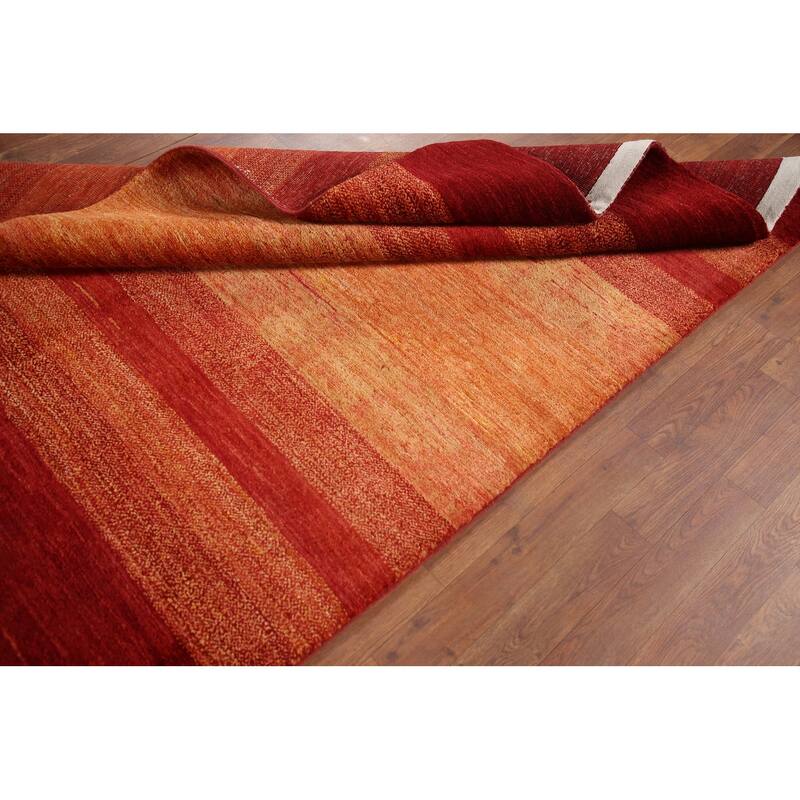 Striped Gabbeh Kashkoli Area Rug Hand-knotted Wool Carpet - 4'6" x 6'2"
